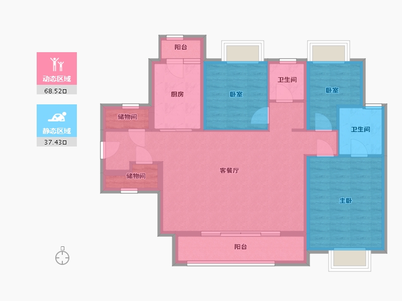 广东省-湛江市-红星悦海湾-120.00-户型库-动静分区