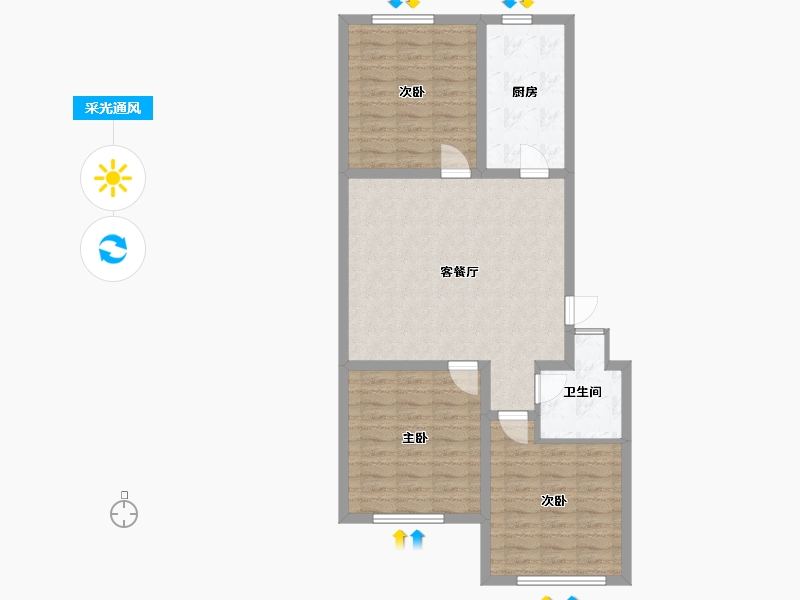 山东省-青岛市-山水雅居-85.00-户型库-采光通风