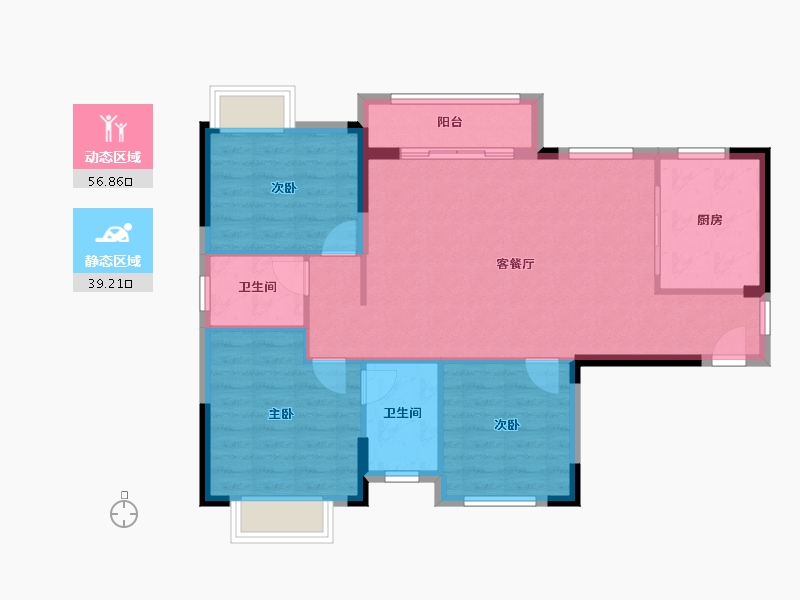 湖南省-郴州市-福京花园-92.00-户型库-动静分区