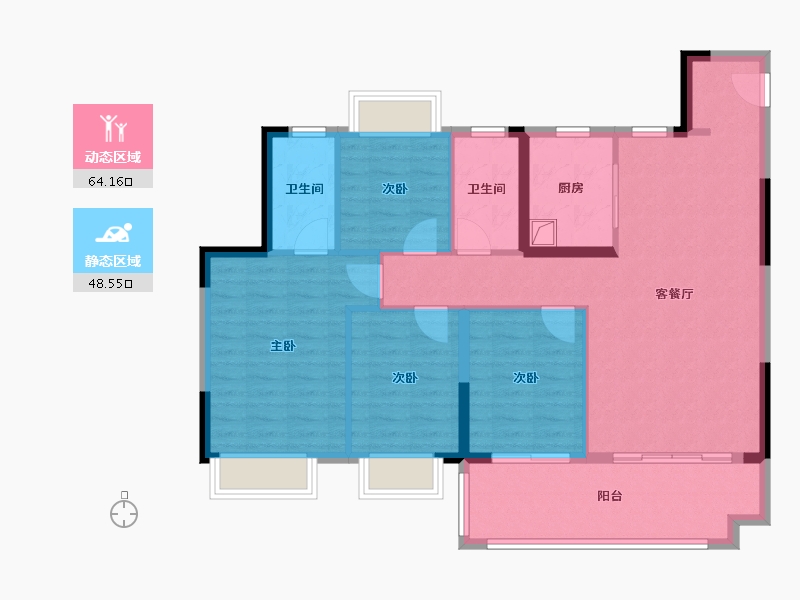 江西省-南昌市-联发悦禧府-108.60-户型库-动静分区