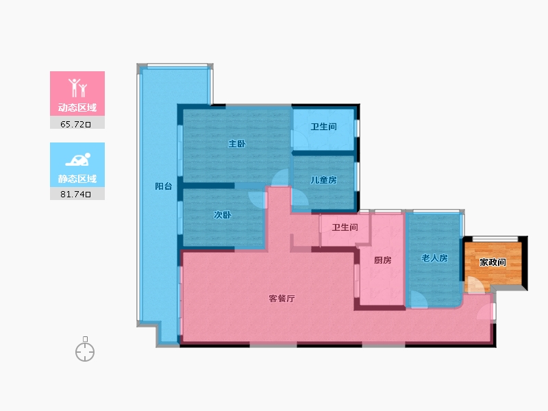 湖南省-永州市-滨江壹号-132.00-户型库-动静分区