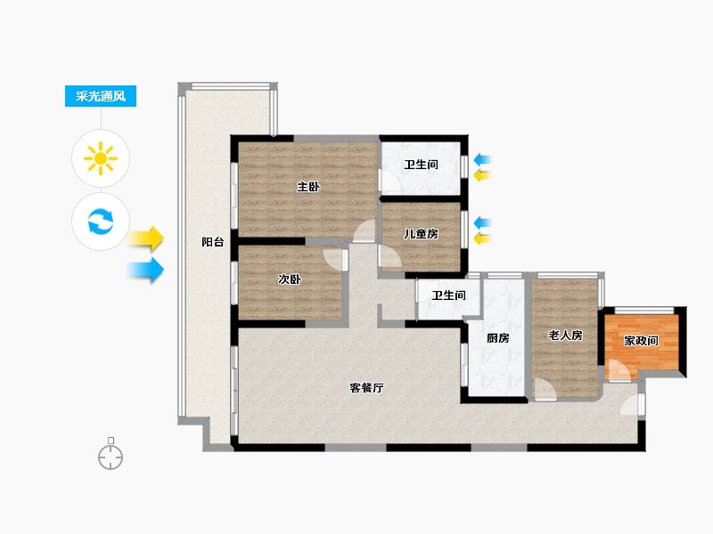 湖南省-永州市-滨江壹号-132.00-户型库-采光通风