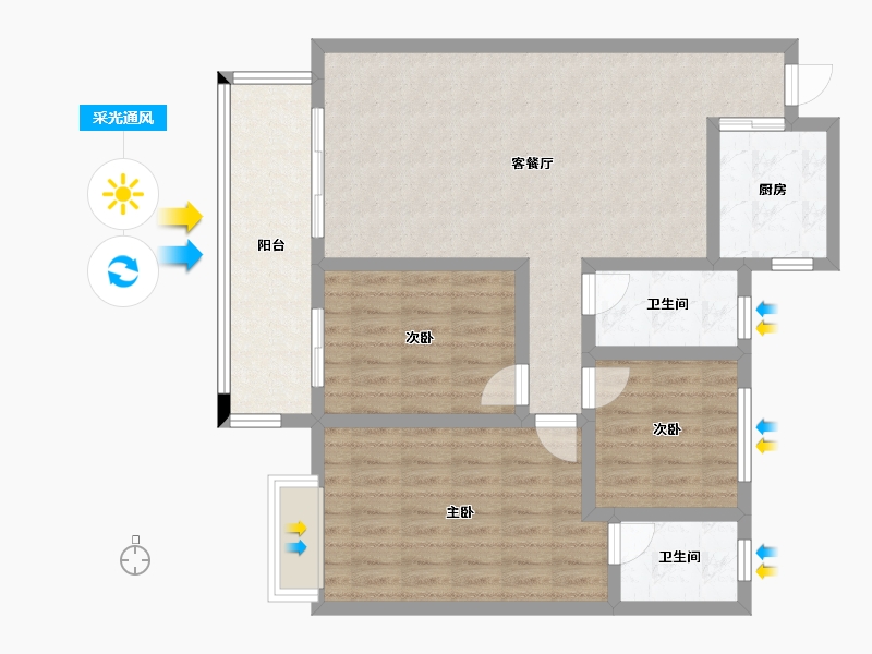 湖南省-怀化市-名邸-97.36-户型库-采光通风