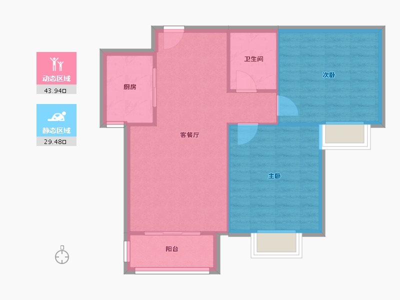 河北省-石家庄市-文庭雅苑-67.04-户型库-动静分区