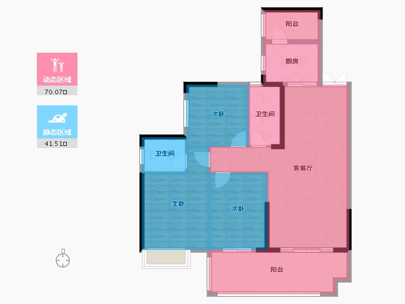 湖南省-邵阳市-学府雅苑-95.20-户型库-动静分区