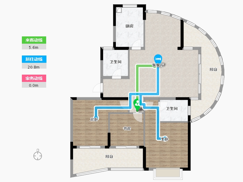 浙江省-杭州市-枫华府第-137.00-户型库-动静线