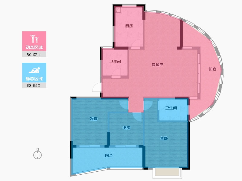 浙江省-杭州市-枫华府第-137.00-户型库-动静分区