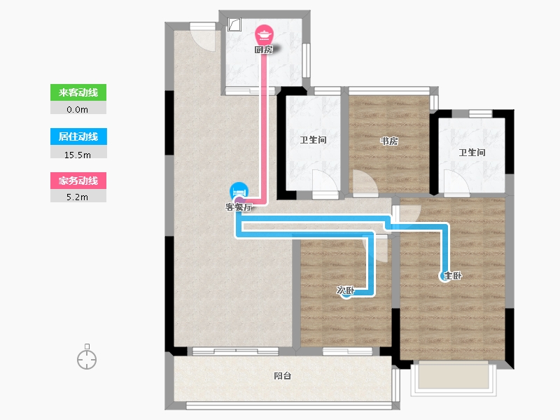 浙江省-绍兴市-中南天樾-90.00-户型库-动静线