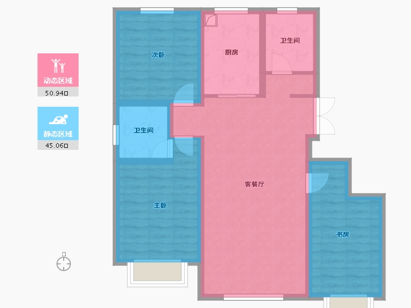 甘肃省-定西市-悦璟华府-100.80-户型库-动静分区