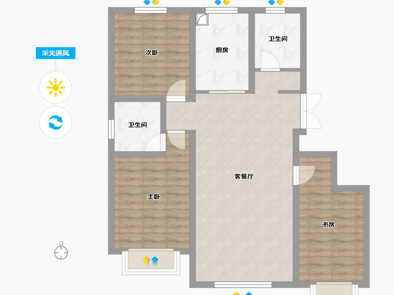 甘肃省-定西市-悦璟华府-100.80-户型库-采光通风