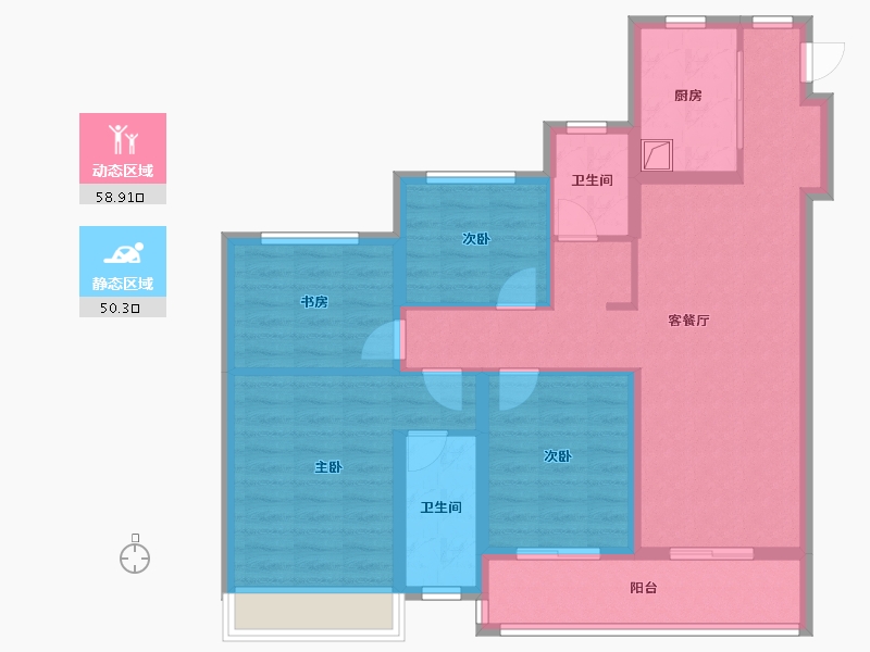 浙江省-金华市-武义国际数字贸易港-100.20-户型库-动静分区