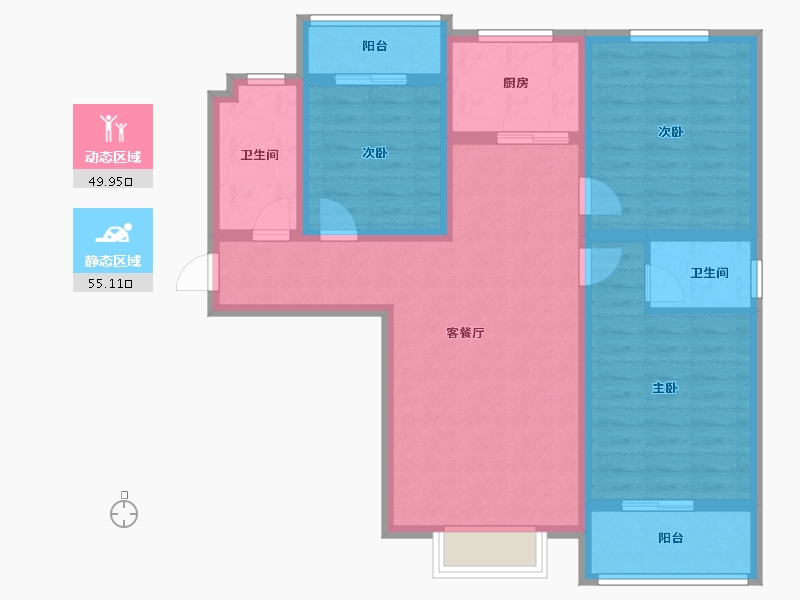 河南省-焦作市-双河湾二期-103.91-户型库-动静分区