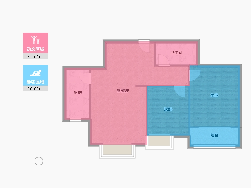 河北省-石家庄市-文庭雅苑-67.94-户型库-动静分区