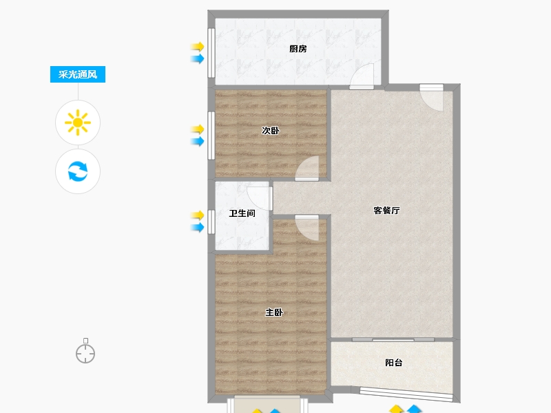 河南省-郑州市-府苑公寓（医府苑专家公寓）-88.54-户型库-采光通风