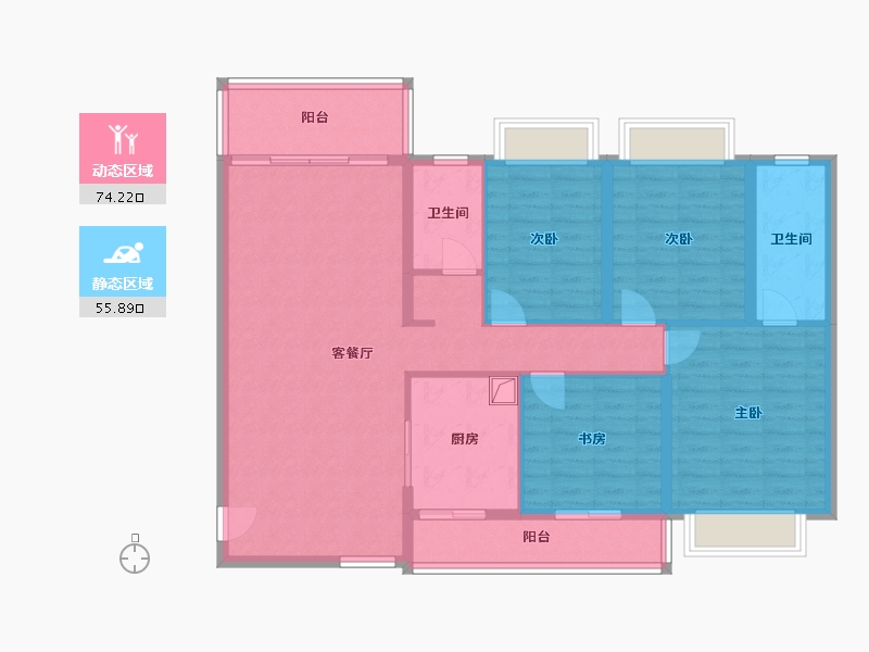 广西壮族自治区-柳州市-融协·幸福里-128.00-户型库-动静分区