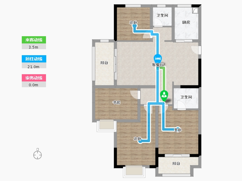 江苏省-淮安市-香格里拉紫竹兰庭-108.00-户型库-动静线