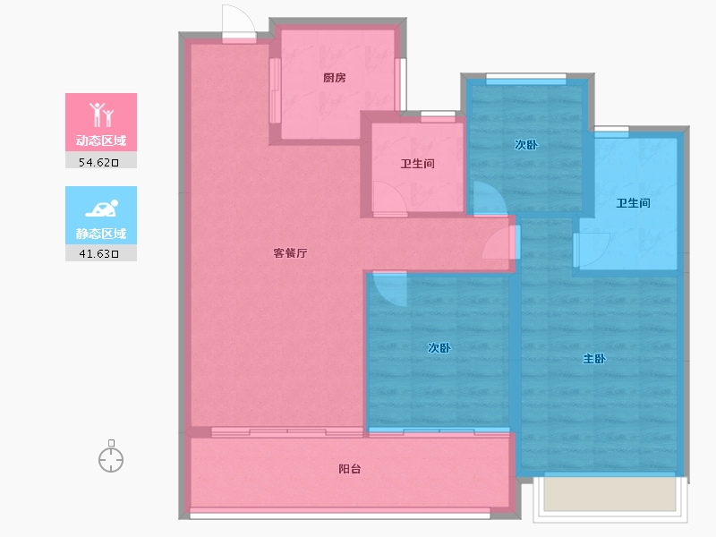 浙江省-杭州市-花曜里-87.00-户型库-动静分区