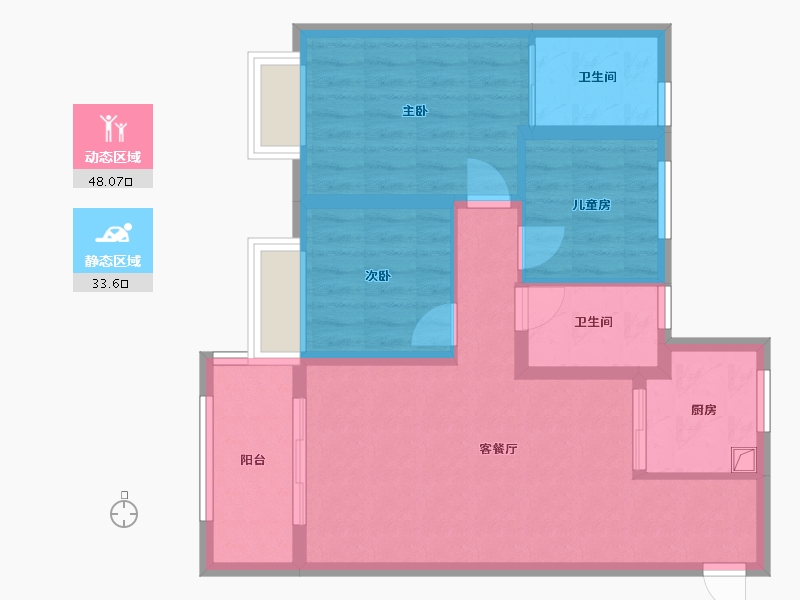 甘肃省-兰州市-万达城-80.00-户型库-动静分区