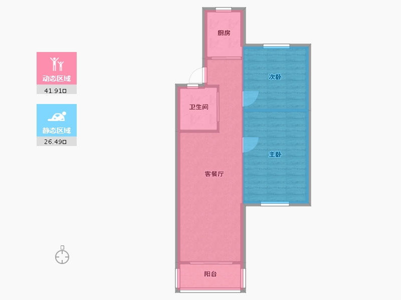 上海-上海市-锦苑小区-60.70-户型库-动静分区