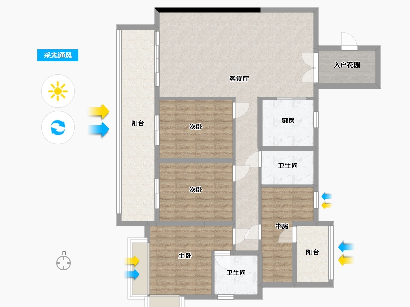 广东省-河源市-桃源国际-110.40-户型库-采光通风