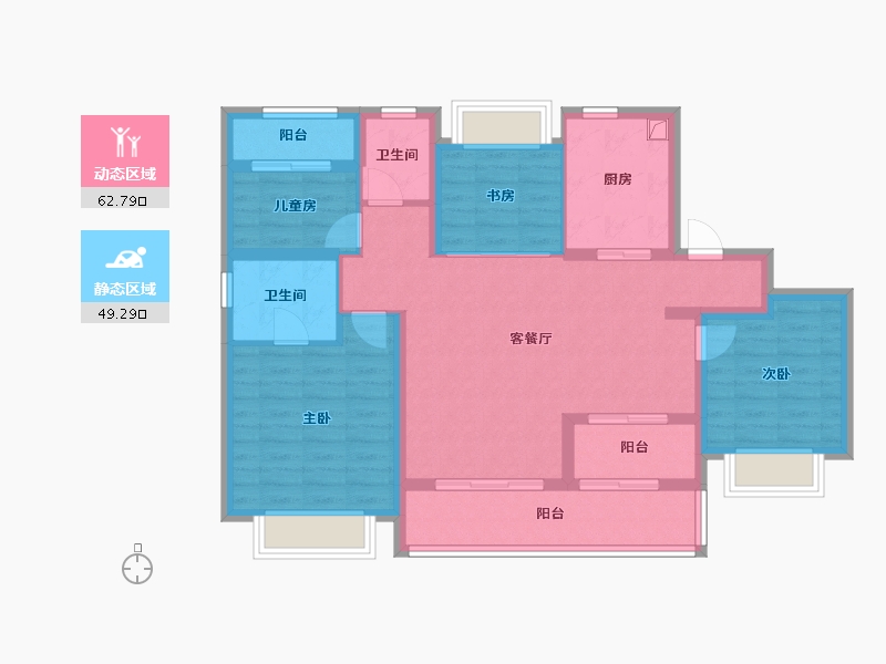 浙江省-温州市-金地都会壹号-113.60-户型库-动静分区