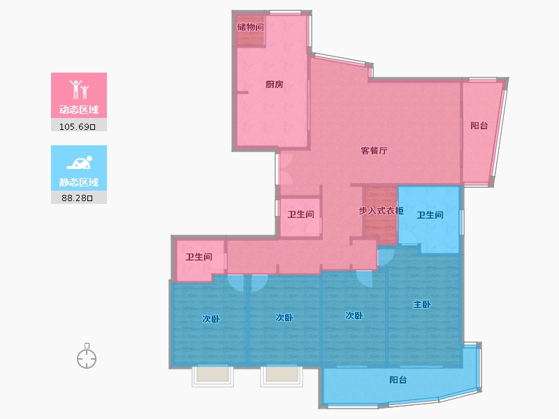 上海-上海市-上海壹街区-173.60-户型库-动静分区