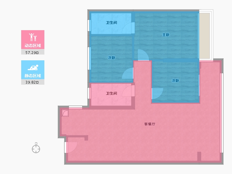 浙江省-丽水市-碧桂园云顶-85.41-户型库-动静分区