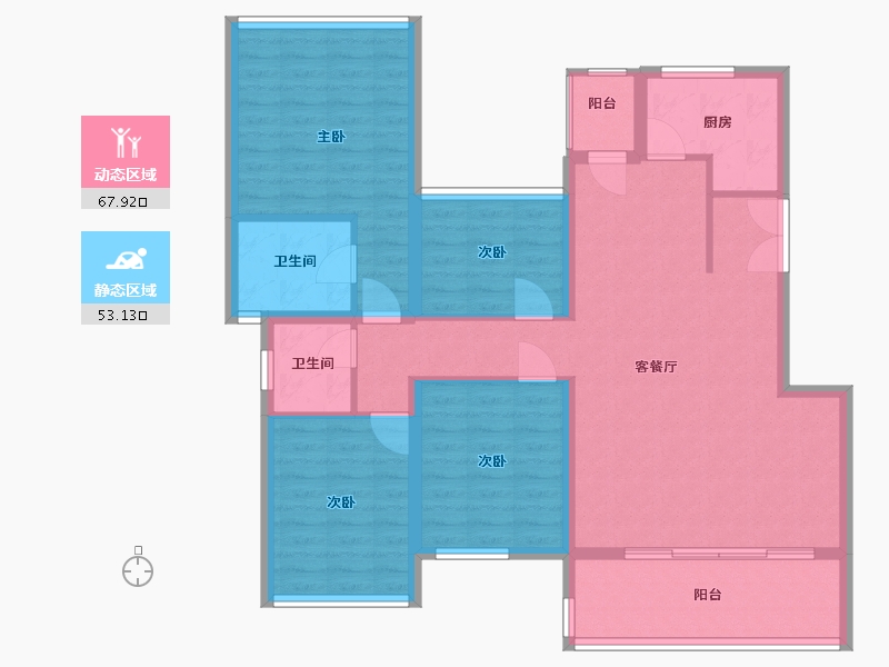 四川省-遂宁市-保利养生谷-110.78-户型库-动静分区