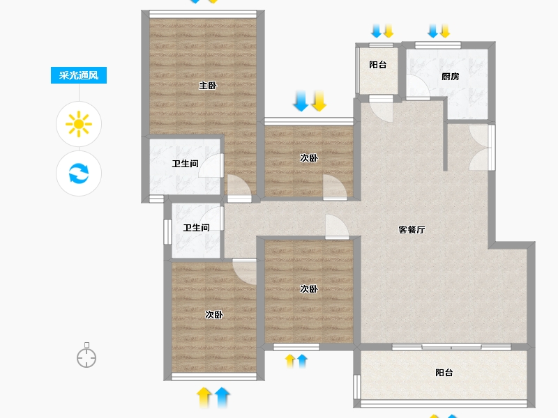 四川省-遂宁市-保利养生谷-110.78-户型库-采光通风