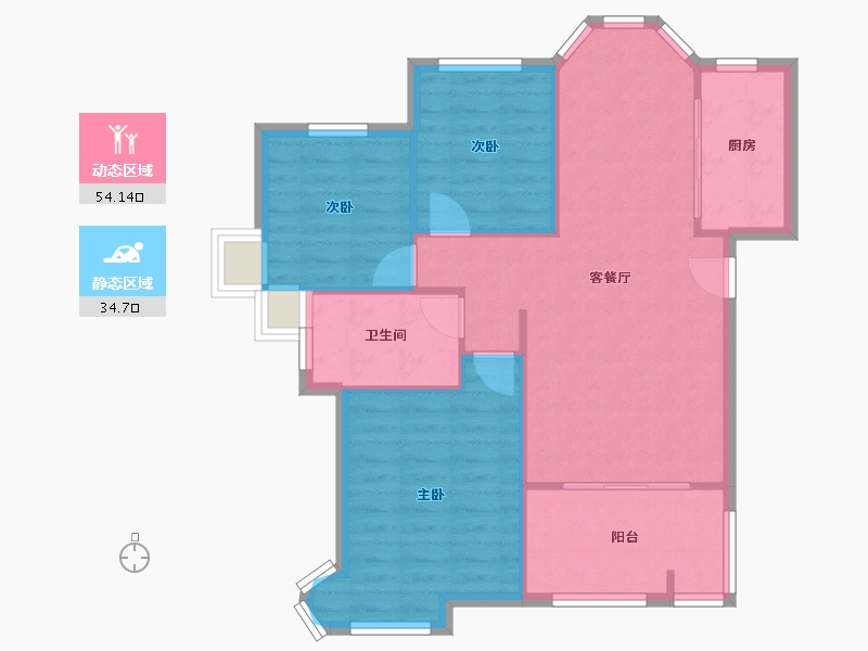 江苏省-苏州市-华辰嘉园-北区-78.40-户型库-动静分区