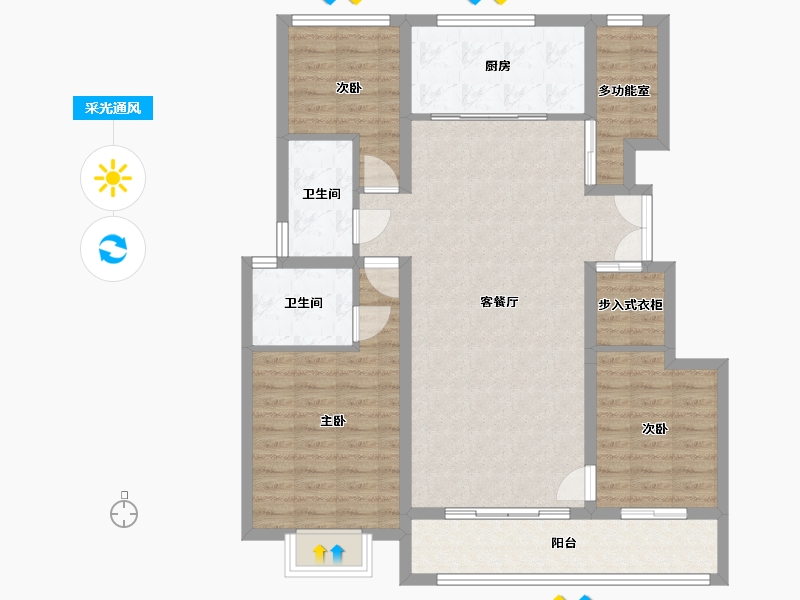 河北省-邢台市-荣锦湾-113.29-户型库-采光通风