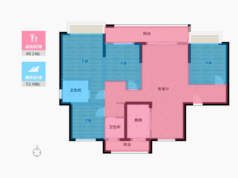 浙江省-台州市-宝龙-115.20-户型库-动静分区