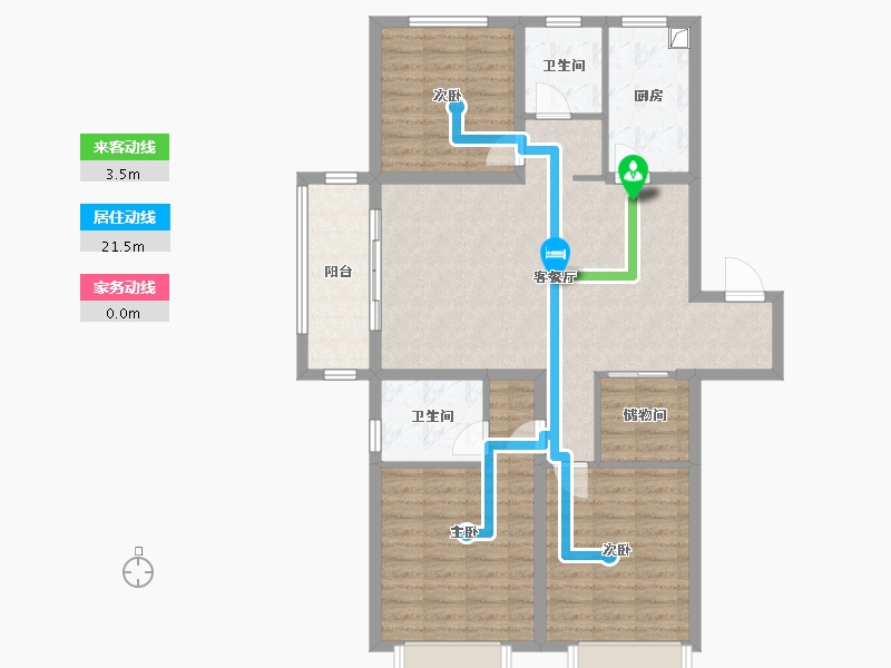 江苏省-泰州市-绿地世纪城-103.20-户型库-动静线