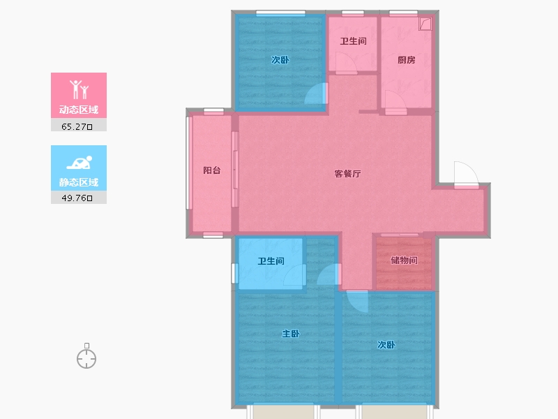 江苏省-泰州市-绿地世纪城-103.20-户型库-动静分区