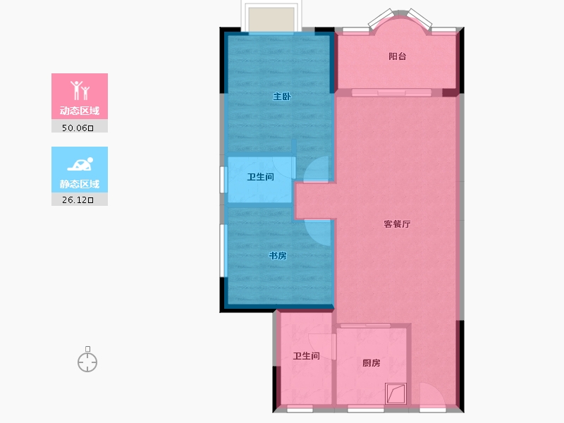 广东省-惠州市-金域华府-69.60-户型库-动静分区