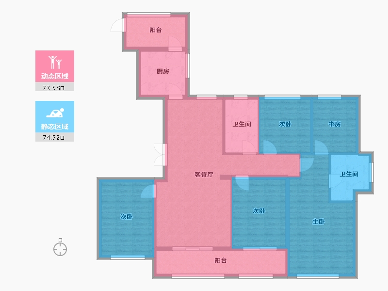 浙江省-温州市-华都天元广场-133.60-户型库-动静分区