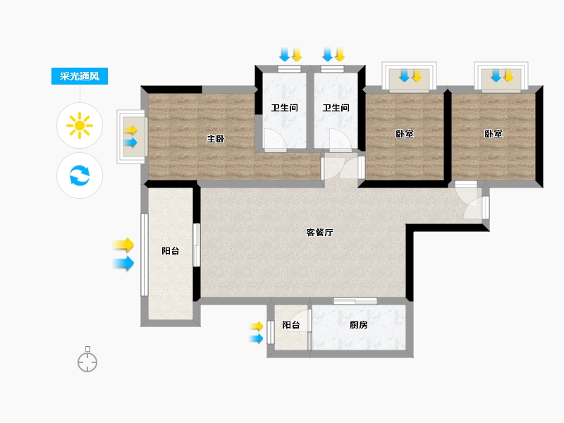 四川省-成都市-川发天府上城-93.60-户型库-采光通风