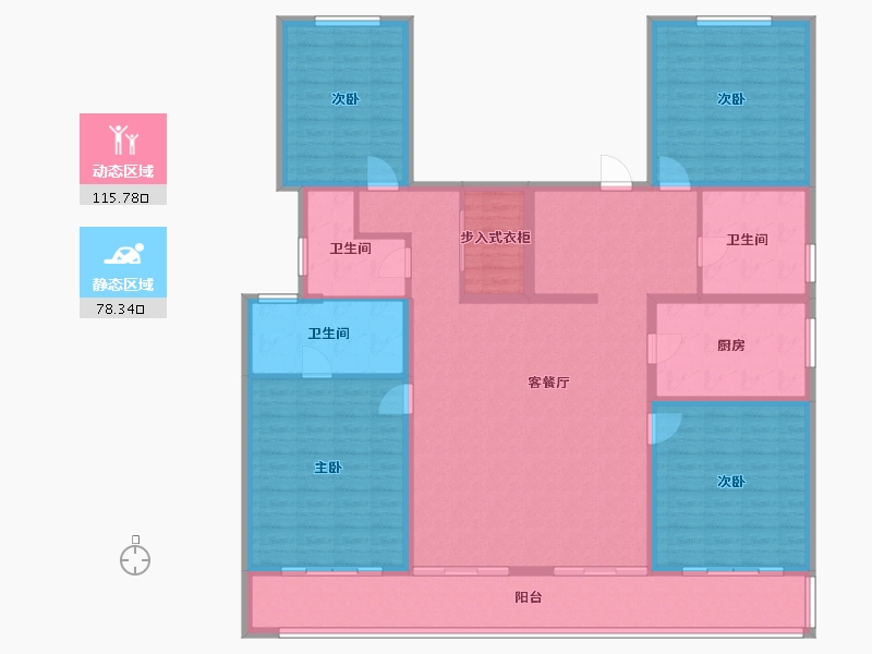 山东省-济南市-海信泮山-176.00-户型库-动静分区