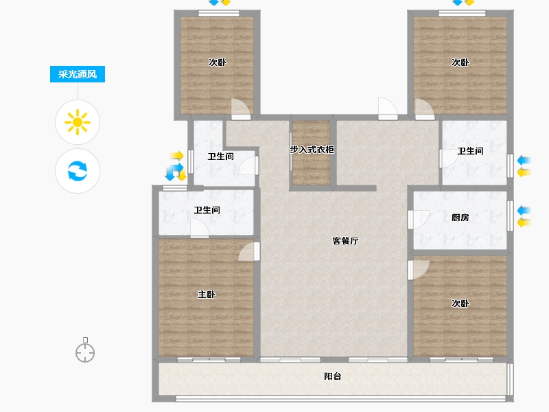 山东省-济南市-海信泮山-176.00-户型库-采光通风