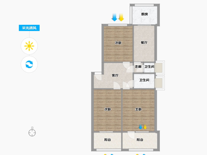 山东省-济南市-利农庄路21号院-95.00-户型库-采光通风