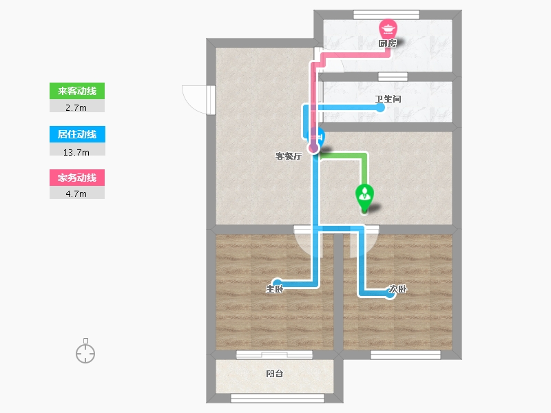 四川省-绵阳市-华丰小区-54.40-户型库-动静线