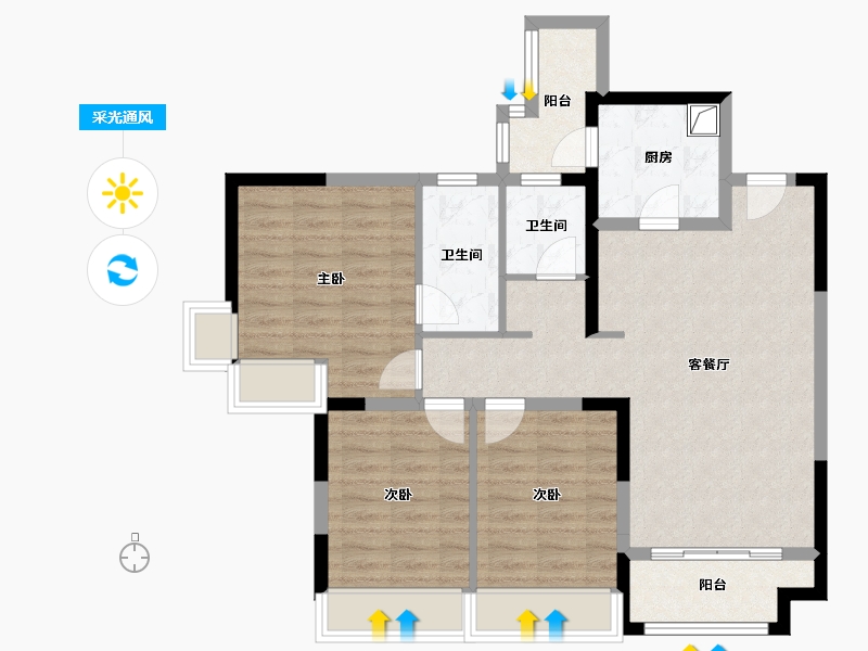 四川省-成都市-观澜9号-94.40-户型库-采光通风