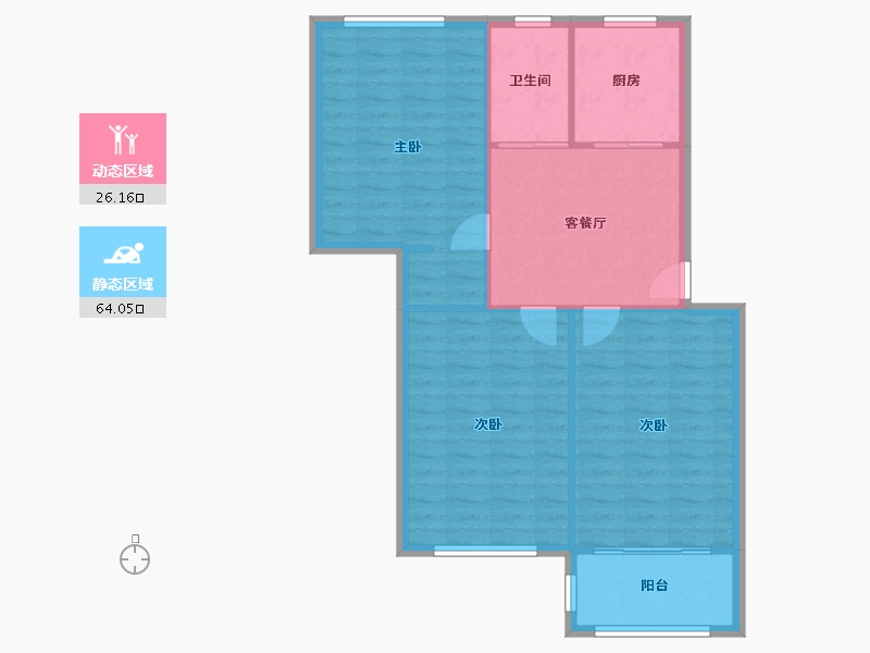 上海-上海市-桂莘小区-75.20-户型库-动静分区