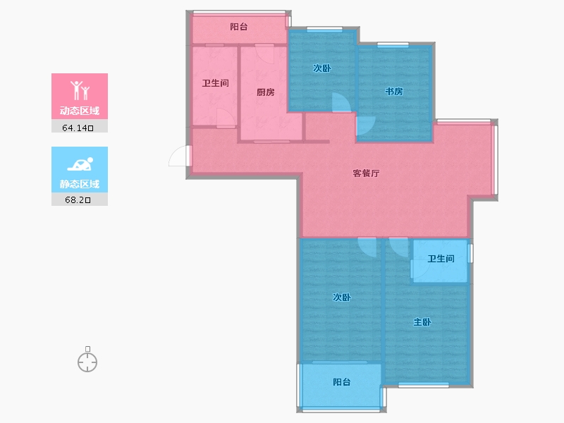 江苏省-无锡市-蠡溪苑-西区-118.00-户型库-动静分区