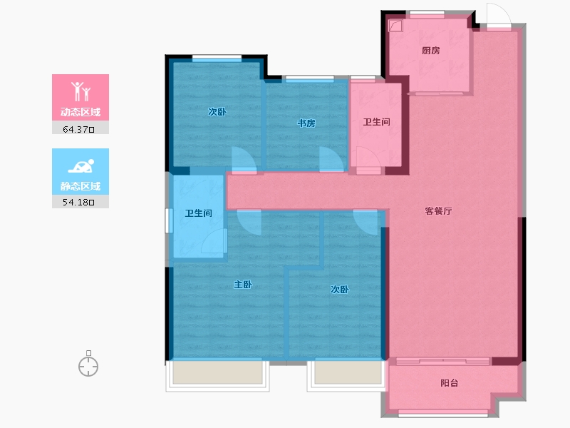 山东省-潍坊市-世纪城-107.20-户型库-动静分区