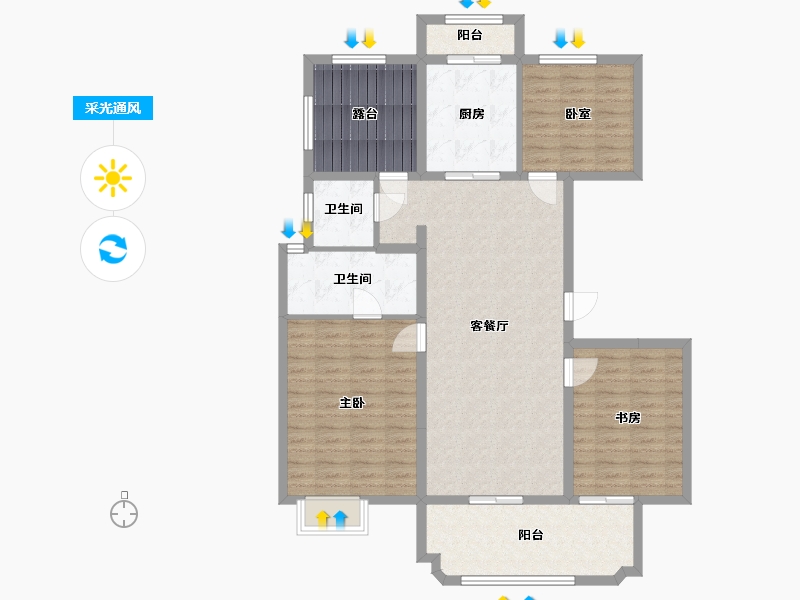 河南省-新乡市-东辉家天下-三期-112.00-户型库-采光通风