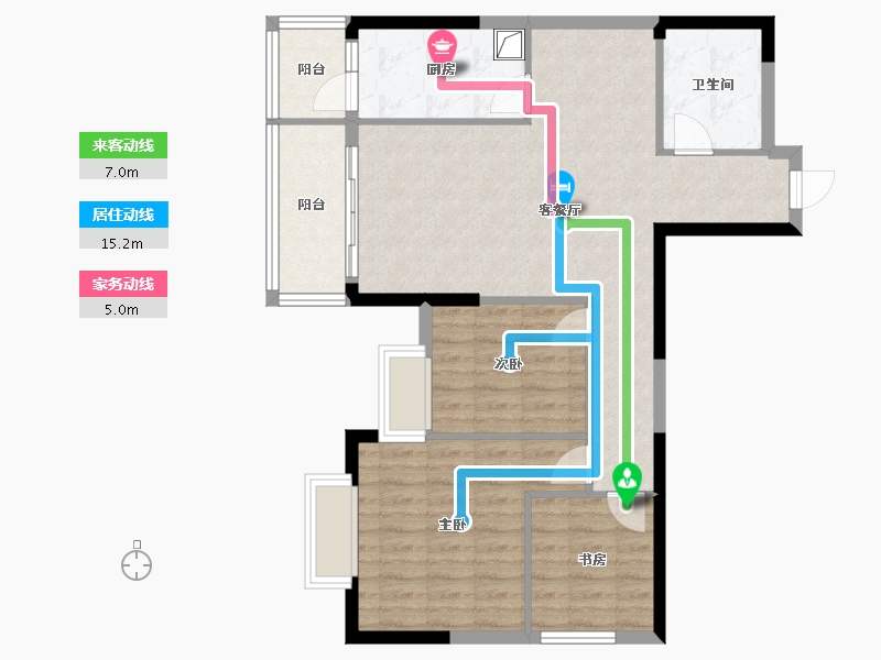 贵州省-贵阳市-理想城-84.42-户型库-动静线