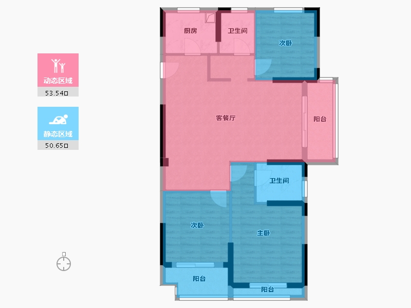 浙江省-嘉兴市-佳源四季华庭-96.59-户型库-动静分区