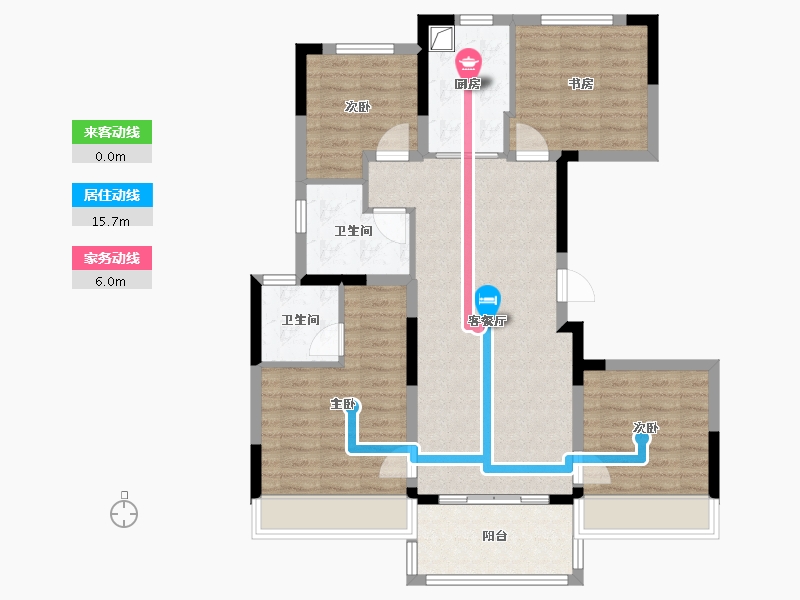 江苏省-苏州市-橡树澜湾-101.00-户型库-动静线