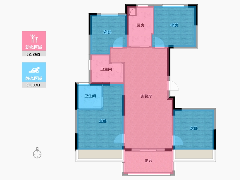 江苏省-苏州市-橡树澜湾-101.00-户型库-动静分区